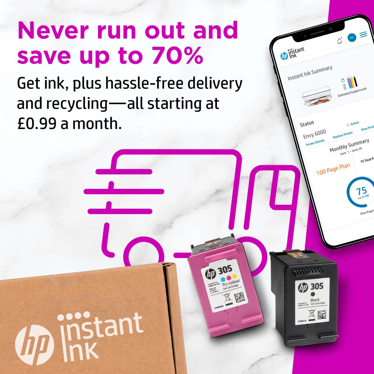 DeskJet 4110e - Color All-in-One Printer - Inkjet - A4 - USB /  Wi-Fi