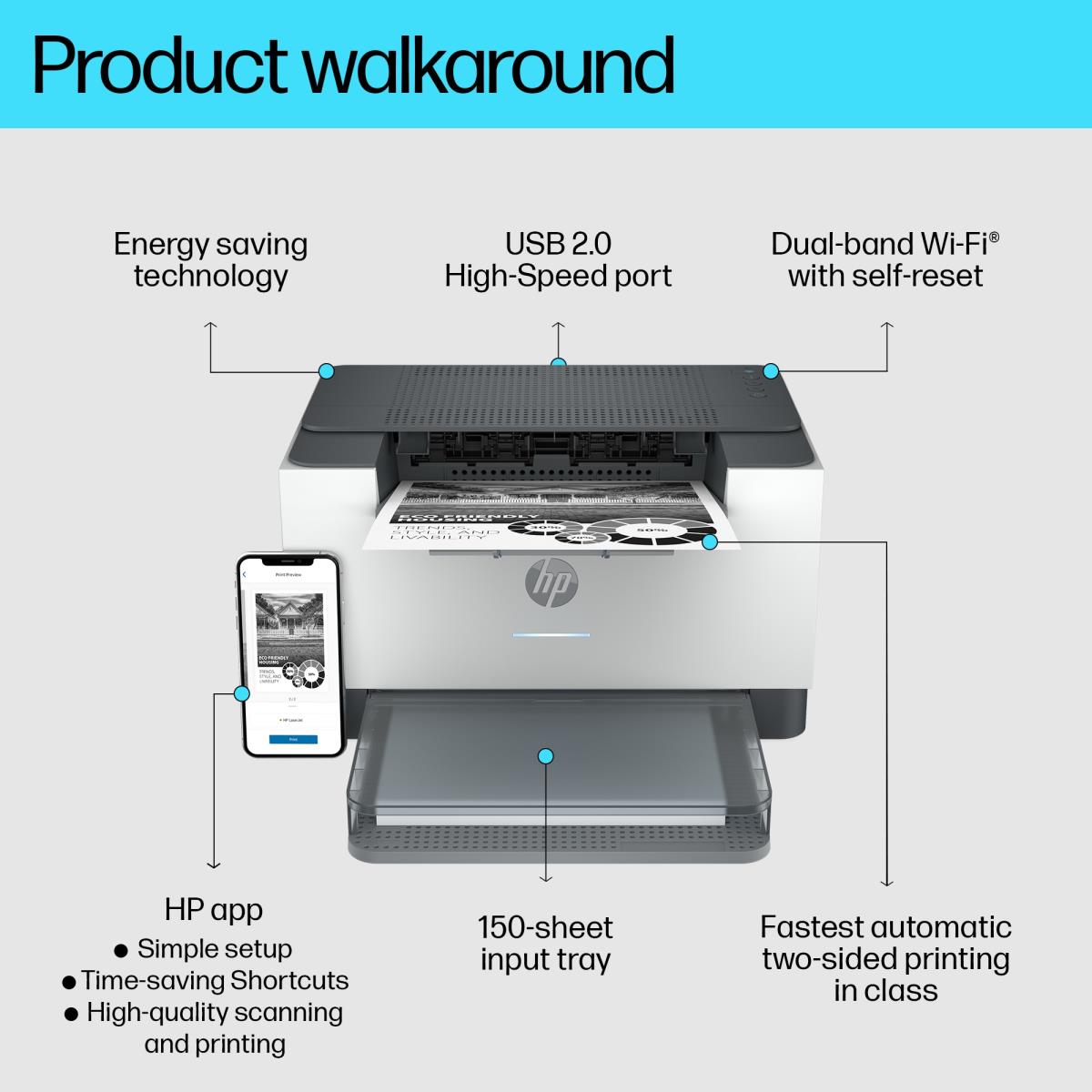 LaserJet M209dw - Printer - Laser - A4 - USB / Ethernet / Wi-Fi