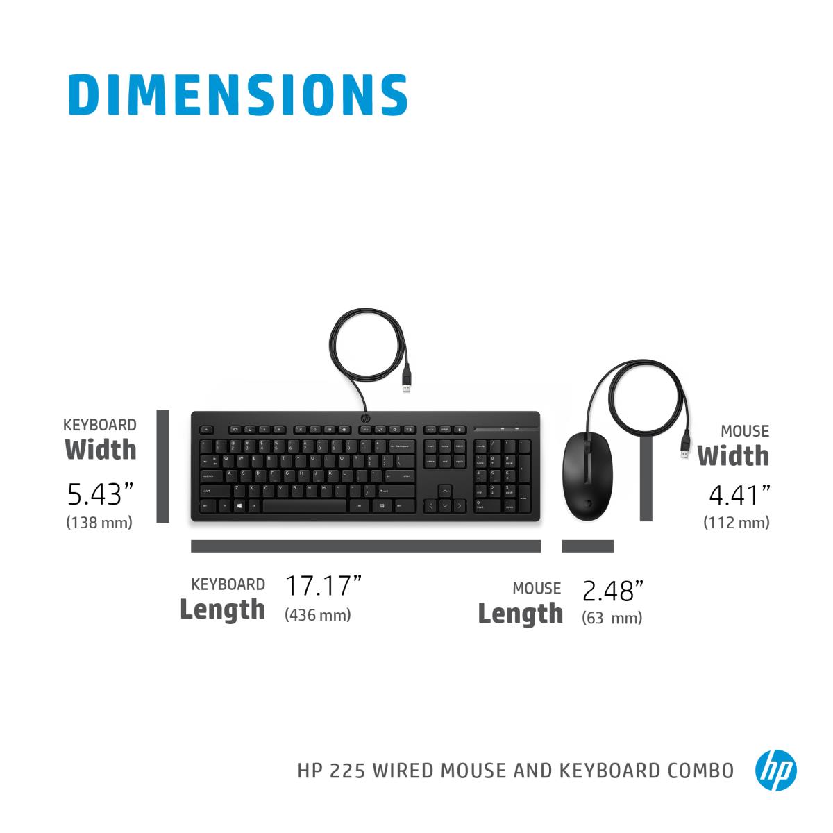 Wired Keyboard and Mouse 225 - Black - Azerty Belgian