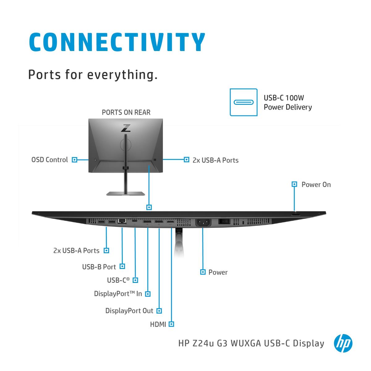 Desktop USB-C Monitor - Z24u G3 - 24in - 1920x1200 (WUXGA) - IPS