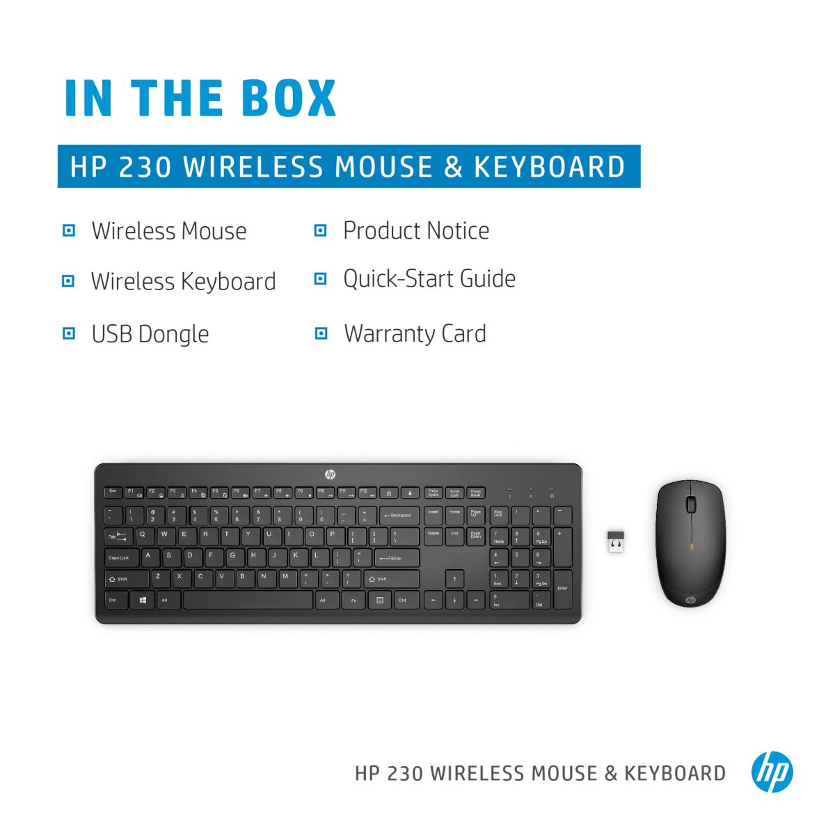 Wireless Keyboard and Mouse 230 Combo - Black - Qwerty UK