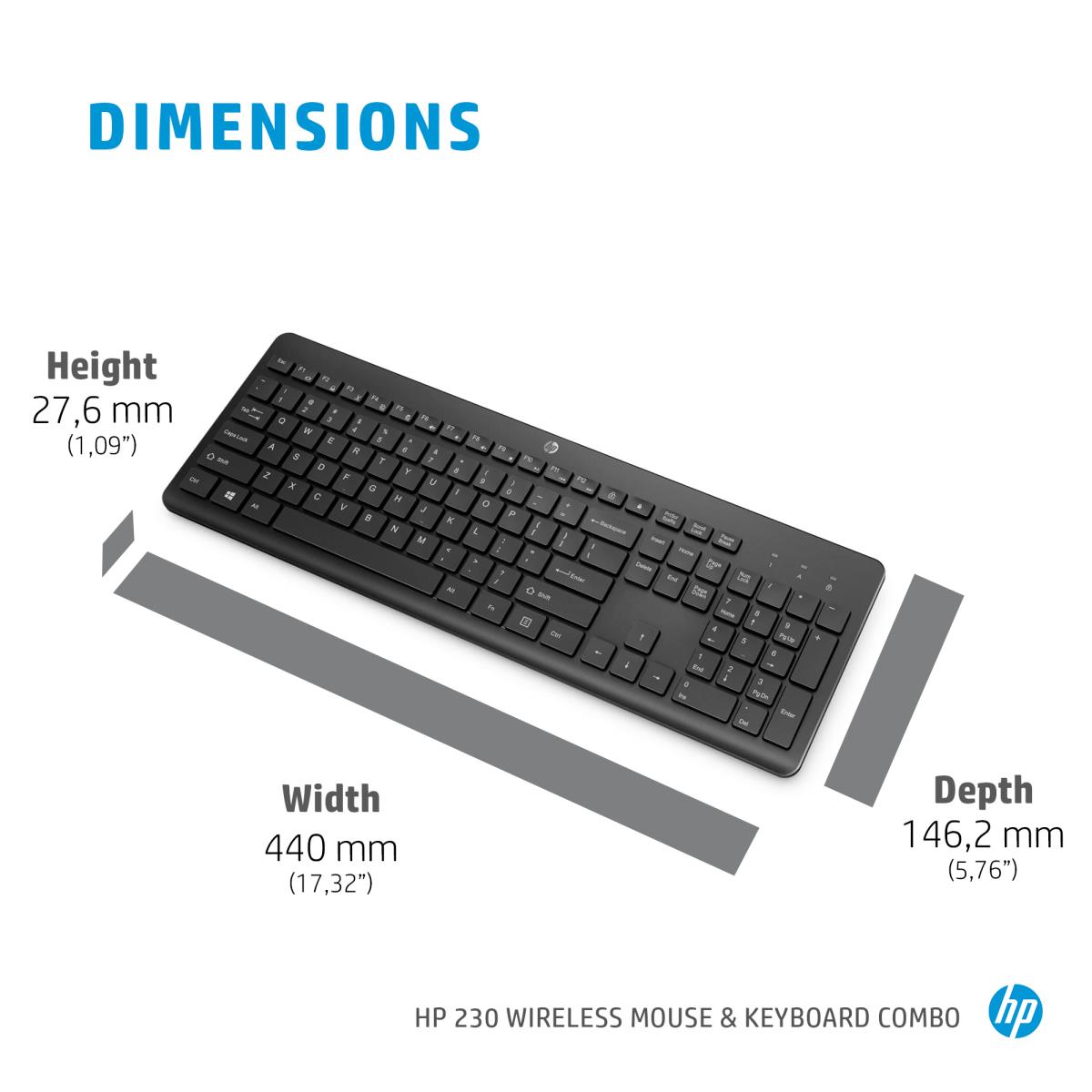 Wireless Keyboard and Mouse 230 Combo - Black - Qwerty UK