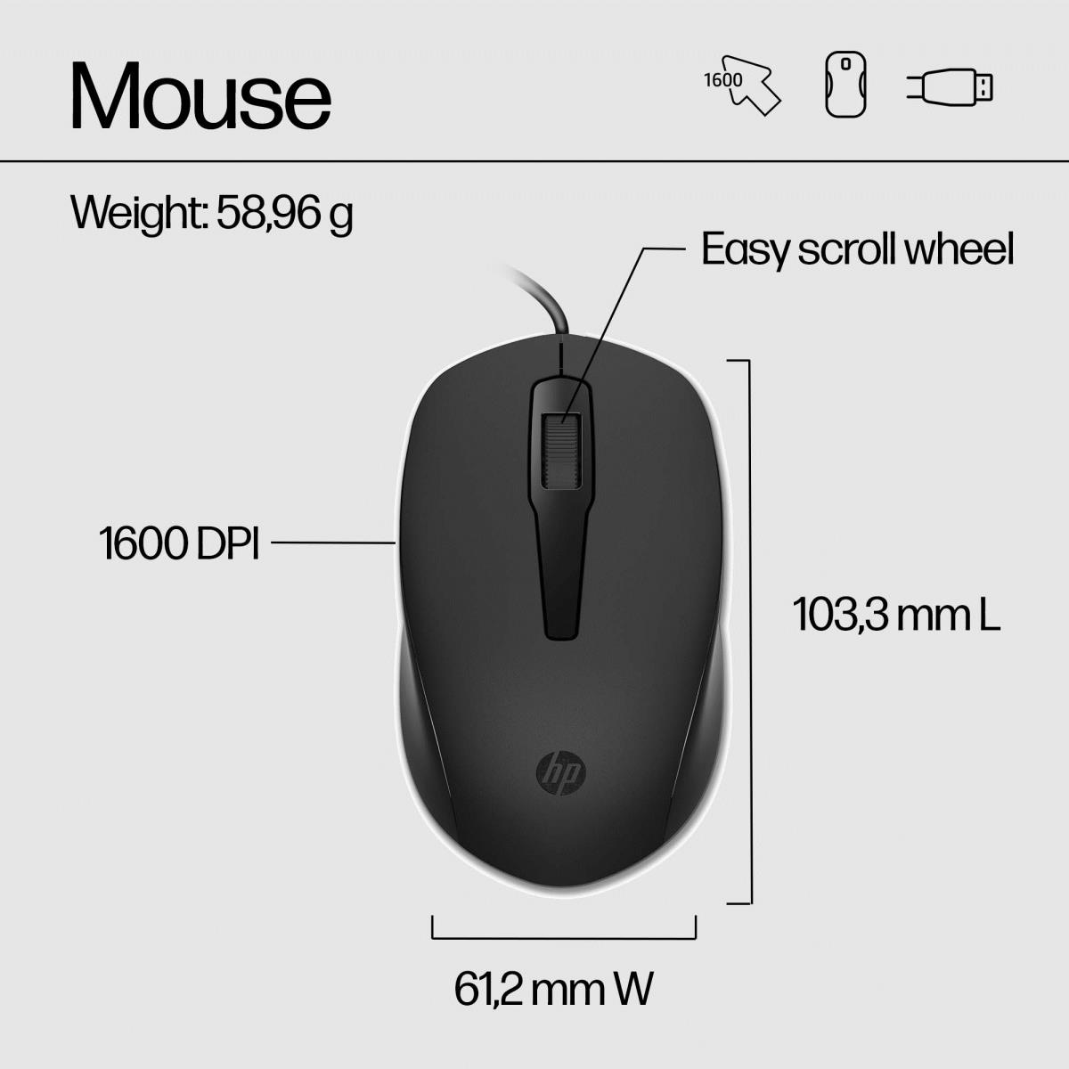 Wired Keyboard and Mouse 150 - Qwerty Int'l
