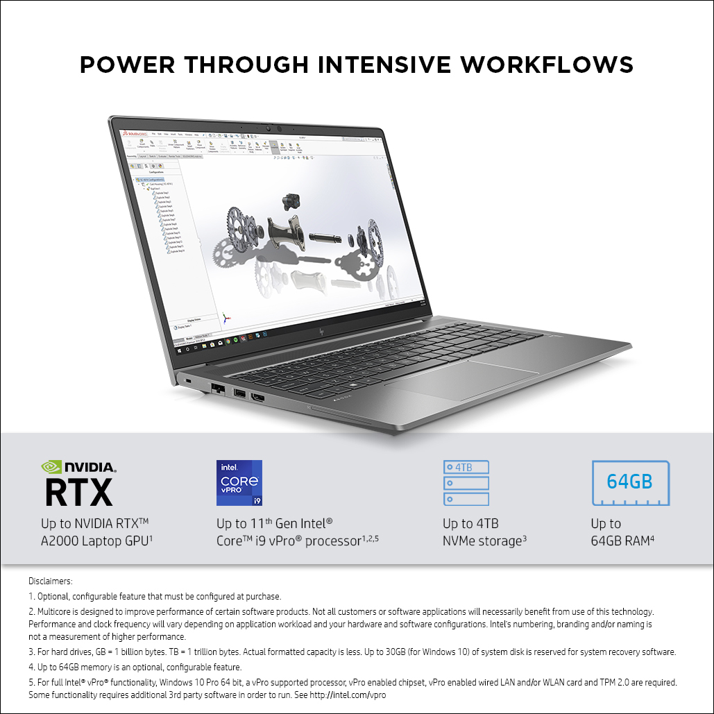 ZBook Power G8 - 15.6in - i7 11800H - 16GB RAM - 512GB SSD - T600 4GB - Win10 Pro - Azerty Belgian