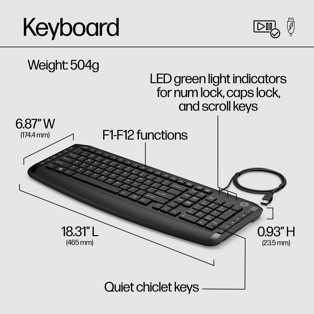 Pavilion Keyboard and Mouse 200 - Azerty Belgian