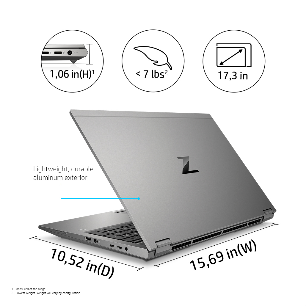 ZBook Fury 17 G8 - 17.3in - i7 11800H - 16GB RAM - 512GB SSD - Win10 Pro - Azerty Belgian