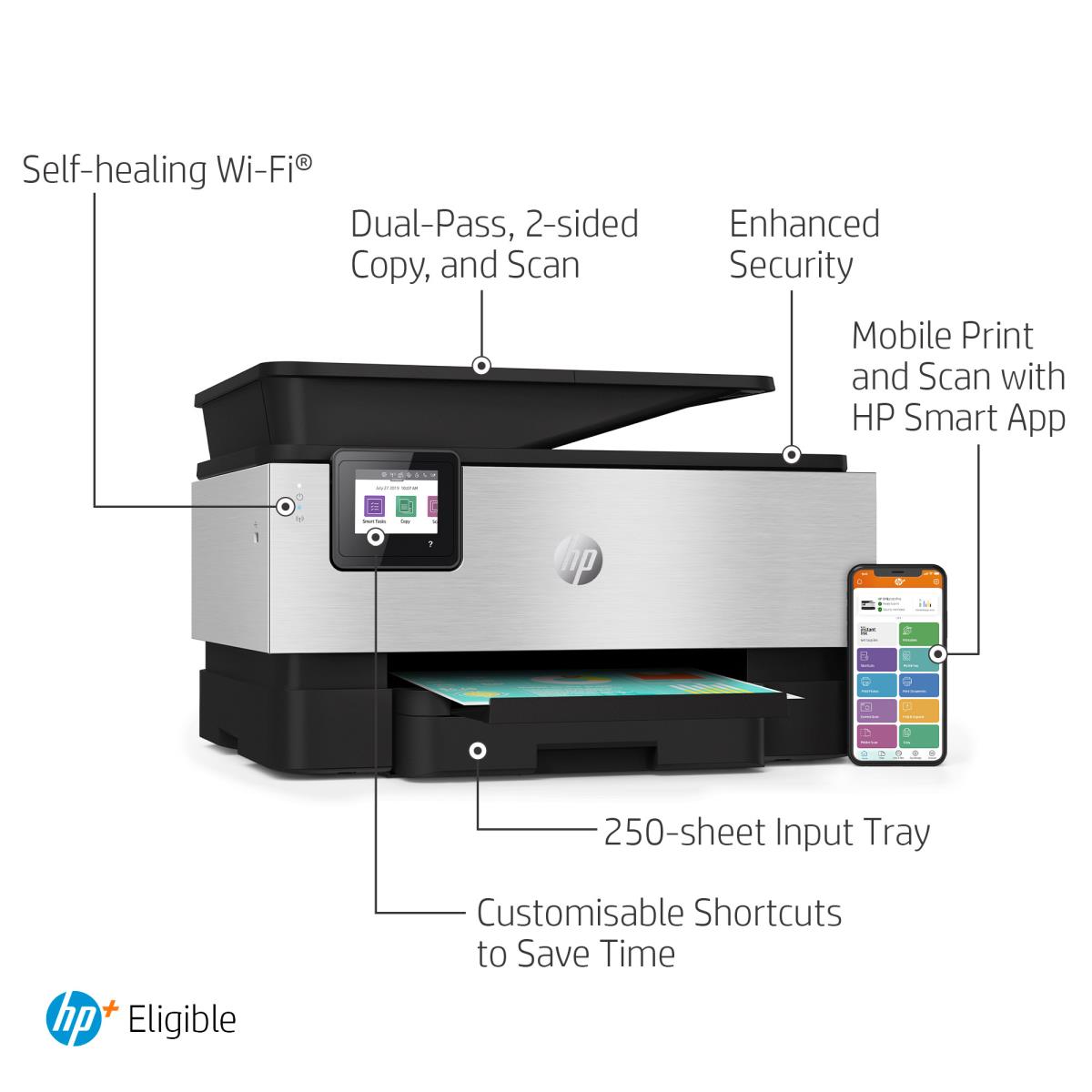 OfficeJet Pro 9019e - Color All-in-One Printer - Inkjet - A4 - USB / Ethernet / Wi-Fi