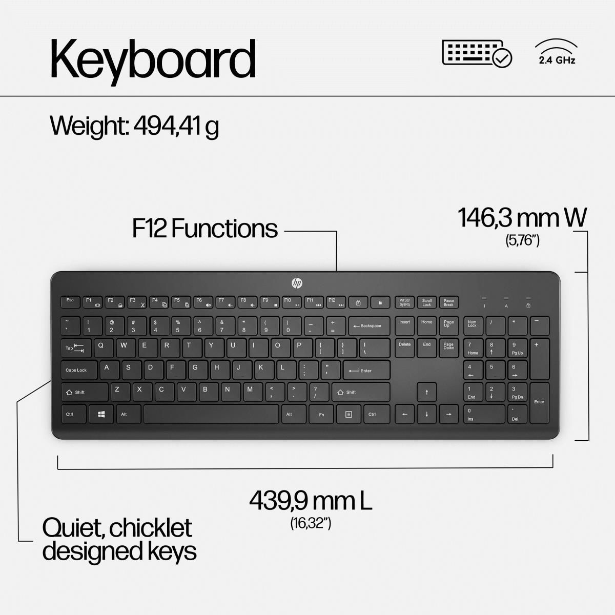 Wireless Keyboard and Mouse 230 Combo - White - Azerty Belgian