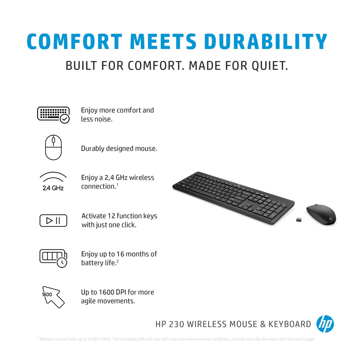 Wireless Keyboard and Mouse 230 Combo - White - Azerty Belgian