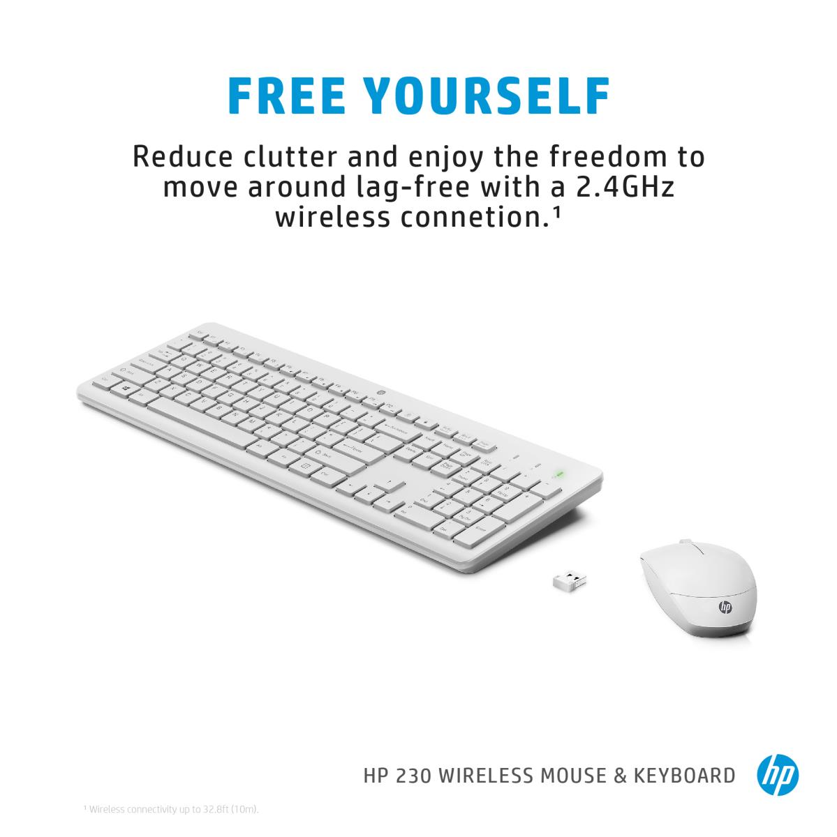 Wireless Keyboard and Mouse 230 Combo - White - Azerty Belgian