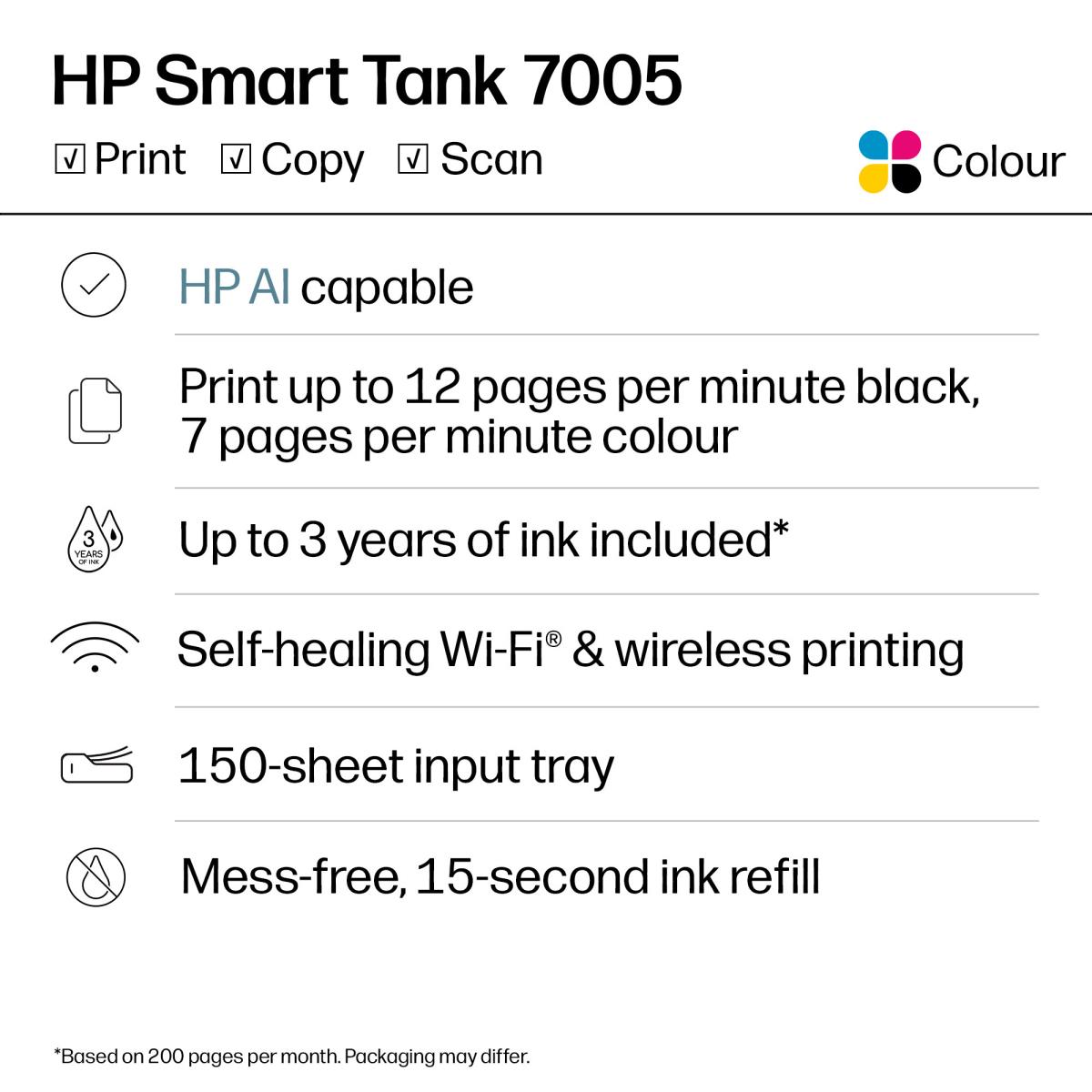 Smart Tank 7005 - All-in-One Printer - Inkjet - A4 - USB / Wi-Fi / Bluetooth