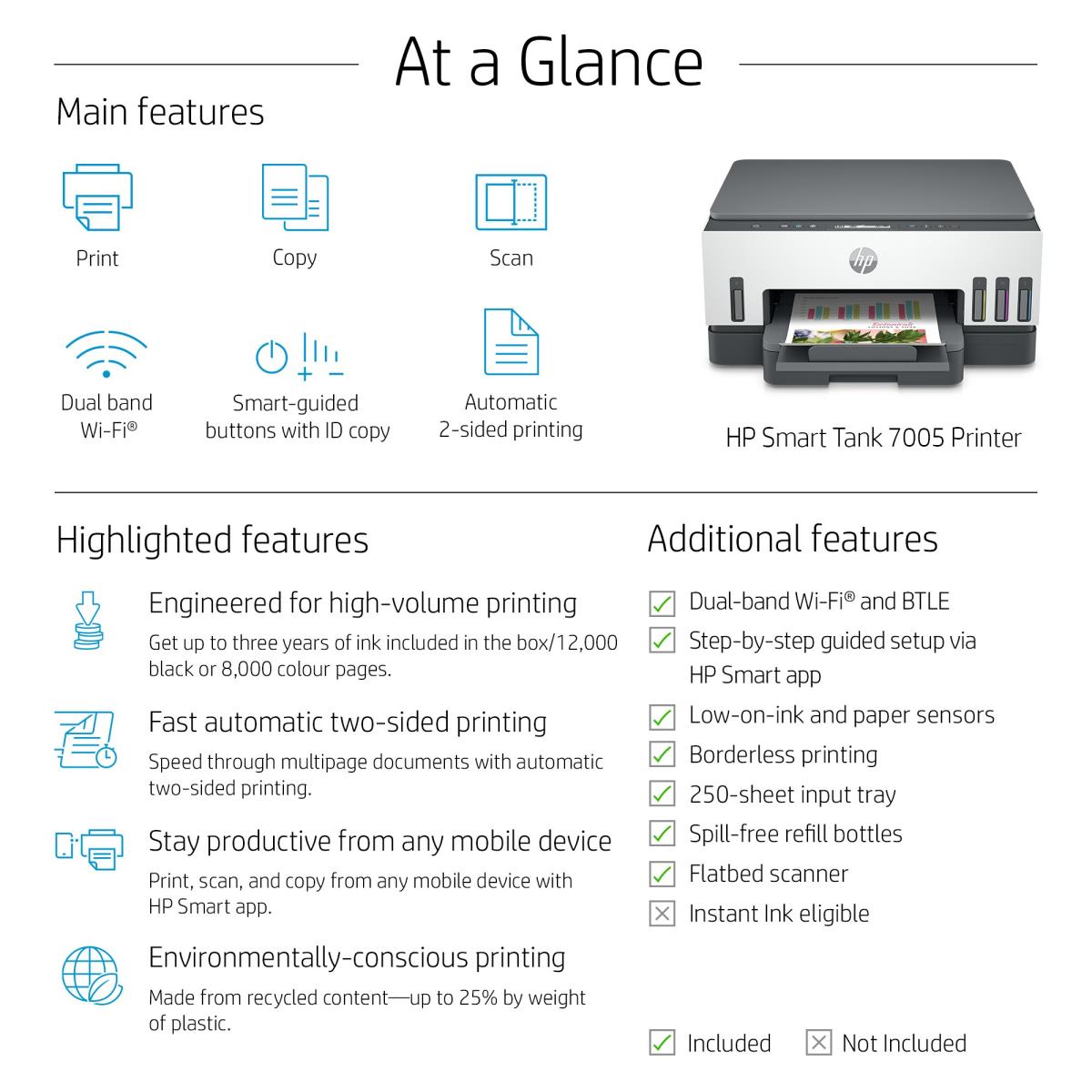 Smart Tank 7005 - All-in-One Printer - Inkjet - A4 - USB / Wi-Fi / Bluetooth
