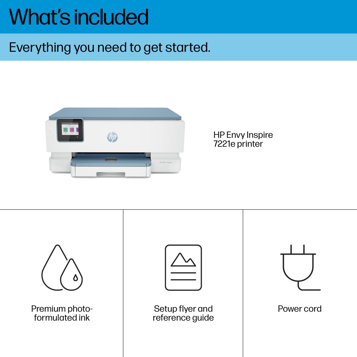 Envy Inspire 7221e - Color All-in-One Printer - Inkjet - A4 - USB /  Wi-Fi