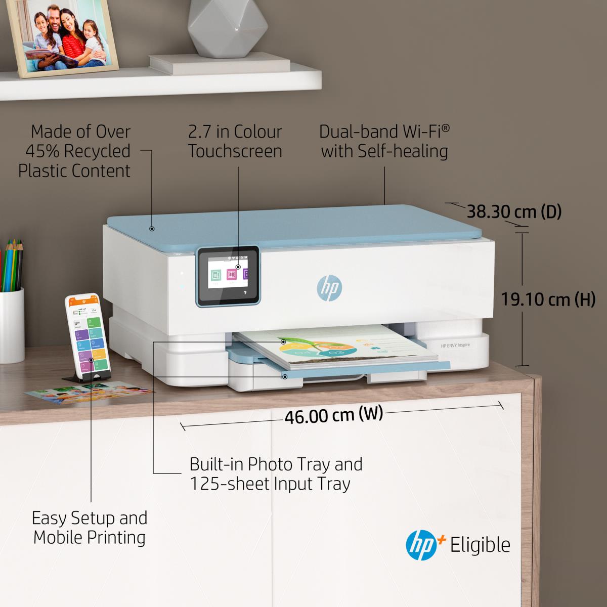 Envy Inspire 7221e - Color All-in-One Printer - Inkjet - A4 - USB /  Wi-Fi