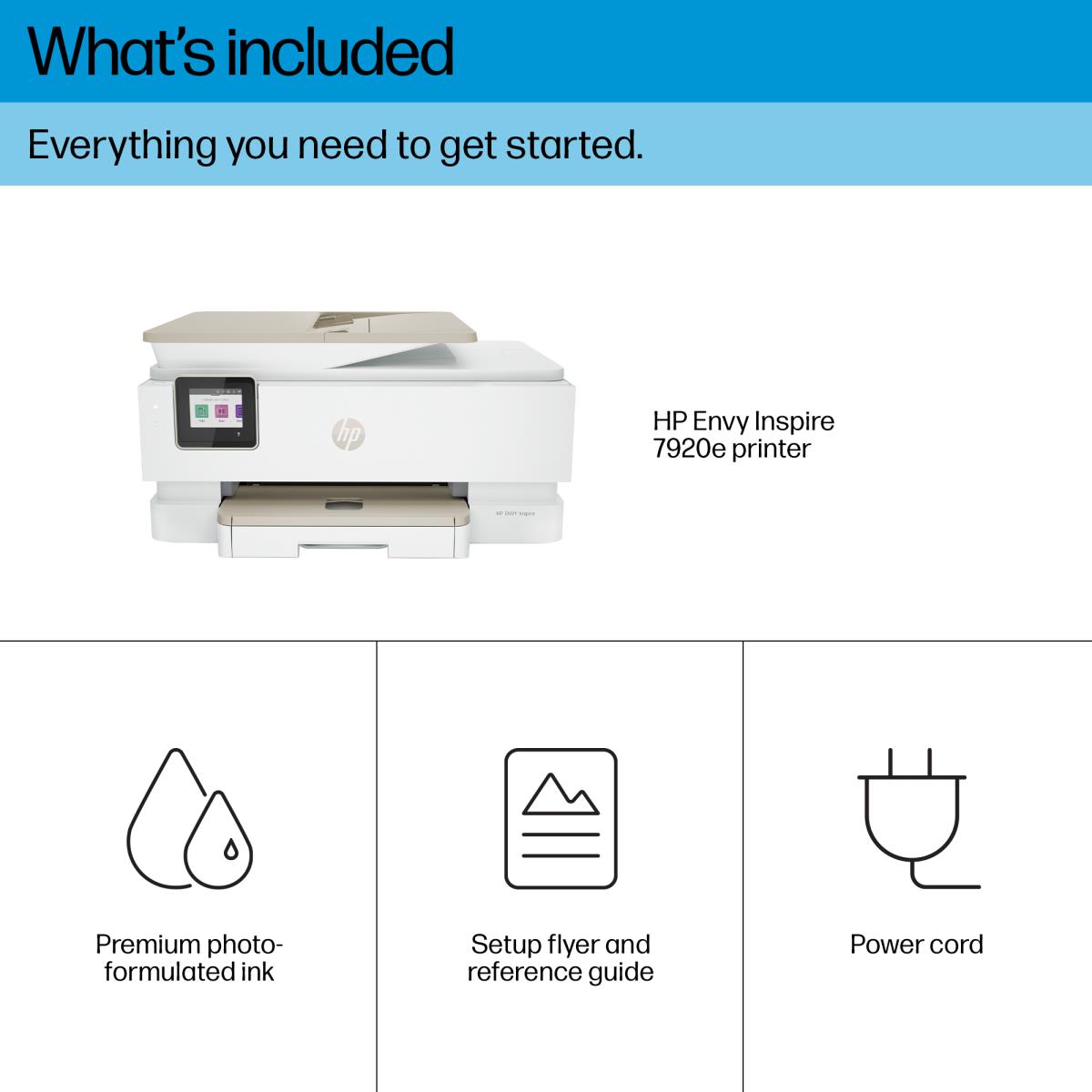 Envy Inspire 7920e - Color All-in-One Printer - Inkjet - A4 - USB /  Wi-Fi