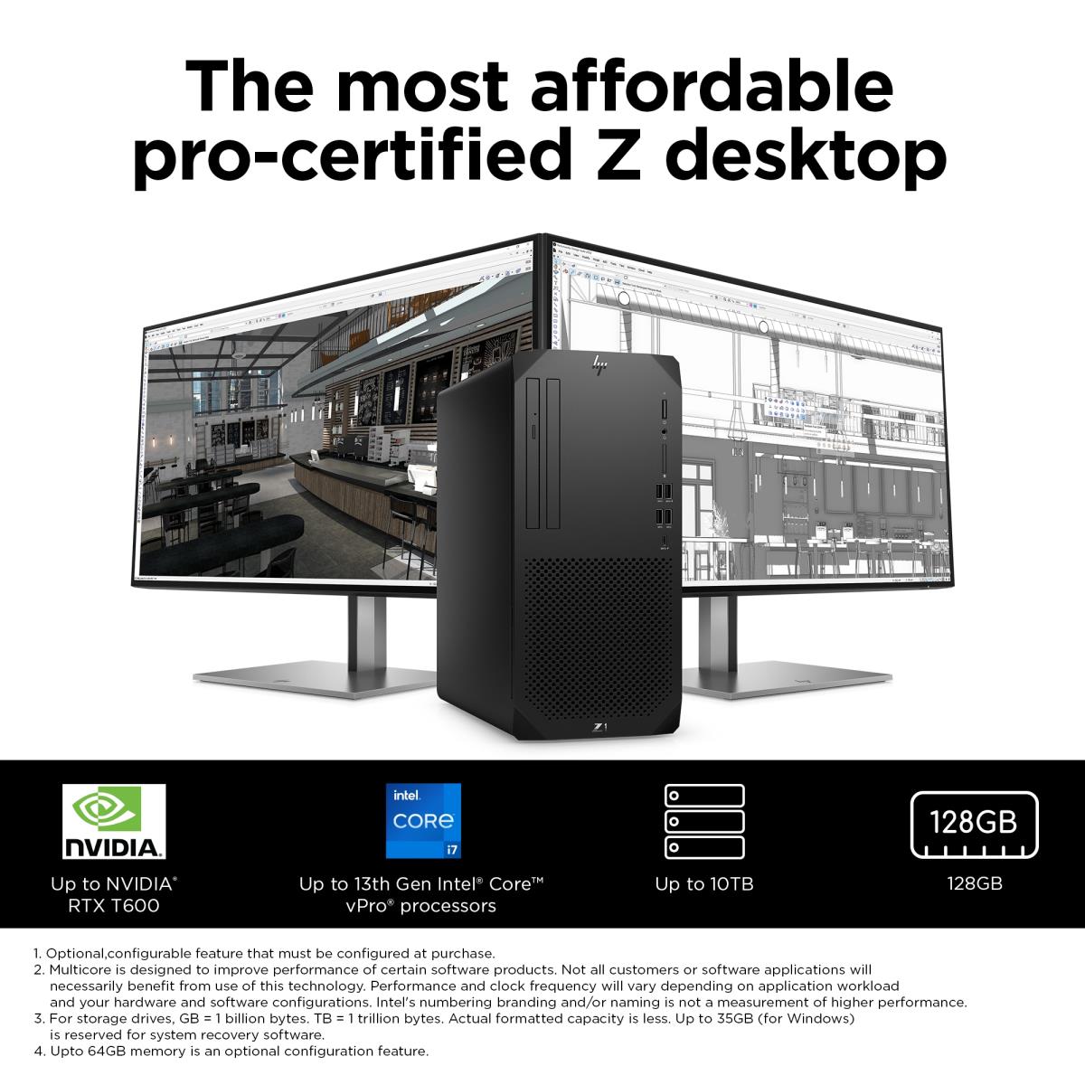 Workstation Z1 G9 Tower - i7 12700 - 16GB RAM - 512GB SSD - Win11 Pro - no Keyboard