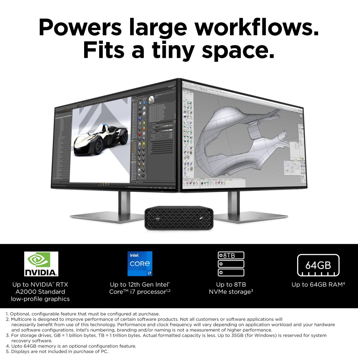 Workstation Z2 G9 Mini - i7 12700K - 32GB RAM - 1TB SSD - RTX A2000 12GB - Win11 Pro - no Keyboard