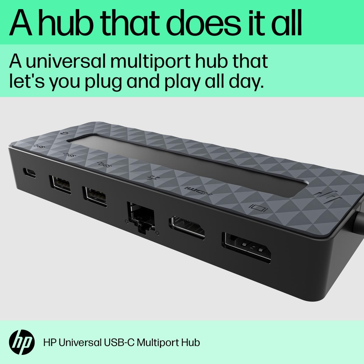 USB-C to Multi-port Hub -  1x HDMI, 1x USB-C and 1x USB port.