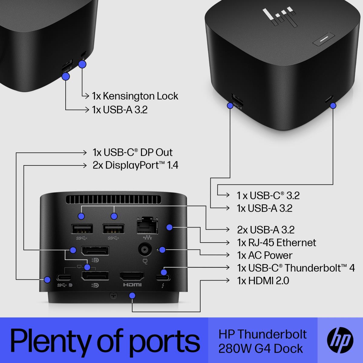 Docking Station Thunderbolt G4 - 280W - Combo Cable