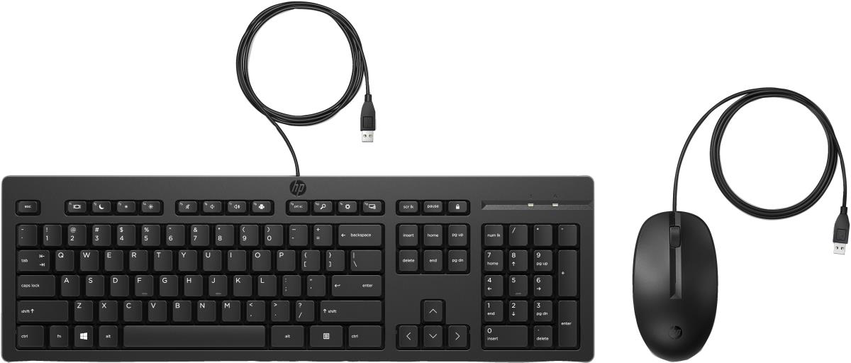 Wired Keyboard and Mouse 225 - Black - Qwertzu German