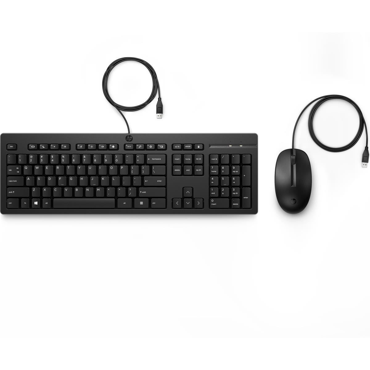 Wired Keyboard and Mouse 225 - Black - Qwertzu German