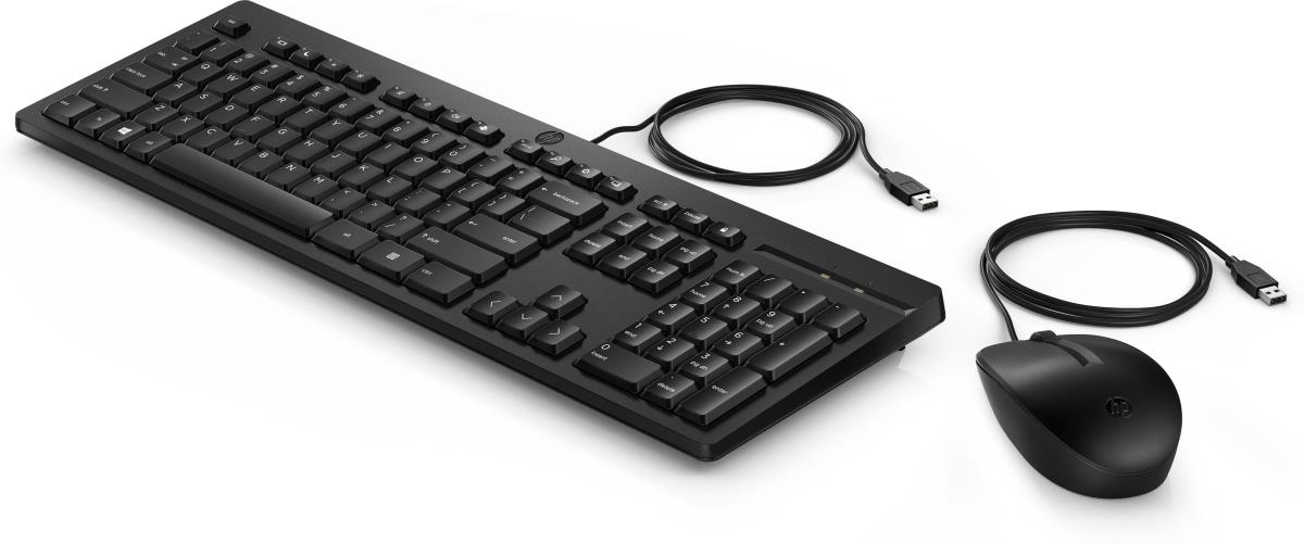 Wired Keyboard and Mouse 225 - Black - Qwertzu German