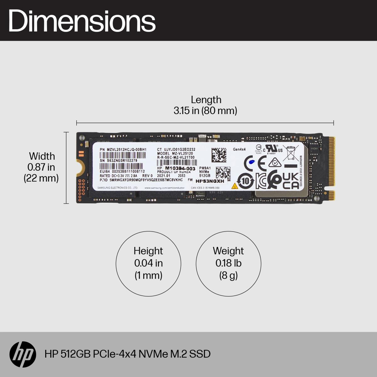 SSD - 512GB - Pci-e - NVMe M.2
