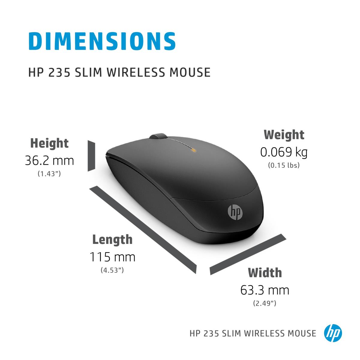 Wireless Slim Mouse - 235 - Black