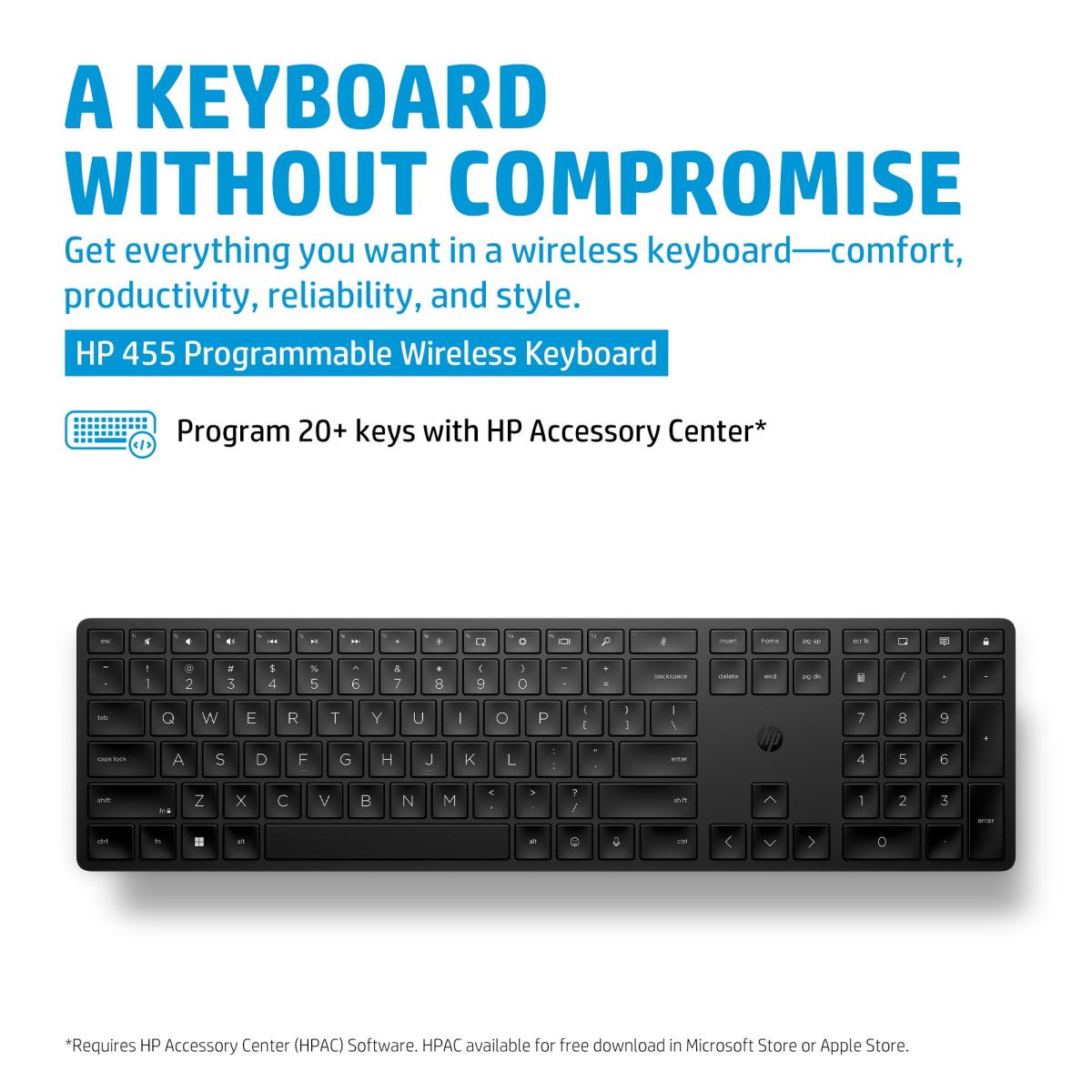 Programmable Wireless Keyboard 455 - Bulk Qty.12 - Qwerty Int''l