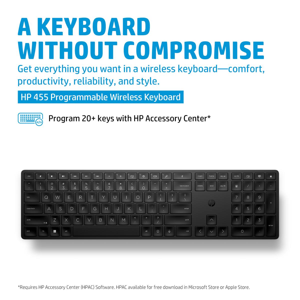 Programmable Wireless Keyboard 455 - Bulk Qty.12 - Azerty Belgian