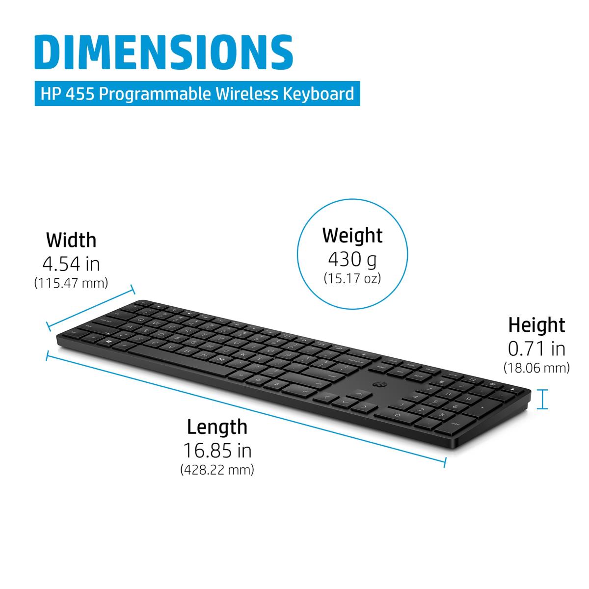Programmable Wireless Keyboard 455 - Qwerty Int'l