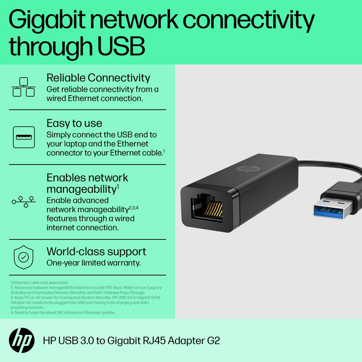 USB 3.0 to Gigabit RJ45 Adapter G2