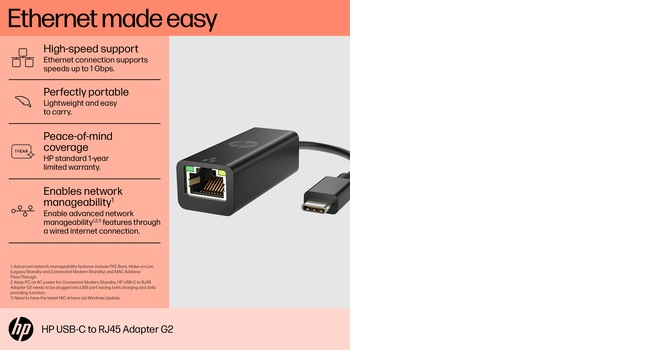 USB-C to RJ45 Adapter G2