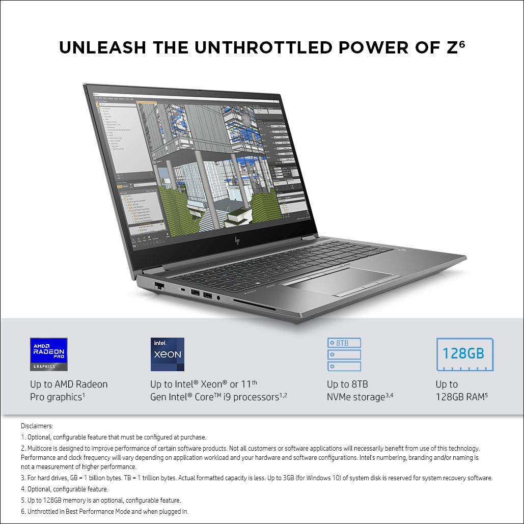 ZBook Fury 15 G8 - 15.6in - i7 11800H - 32GB RAM - 1TB SSD - RTX A3000 6GB - Win11 Pro - Azerty Belgian