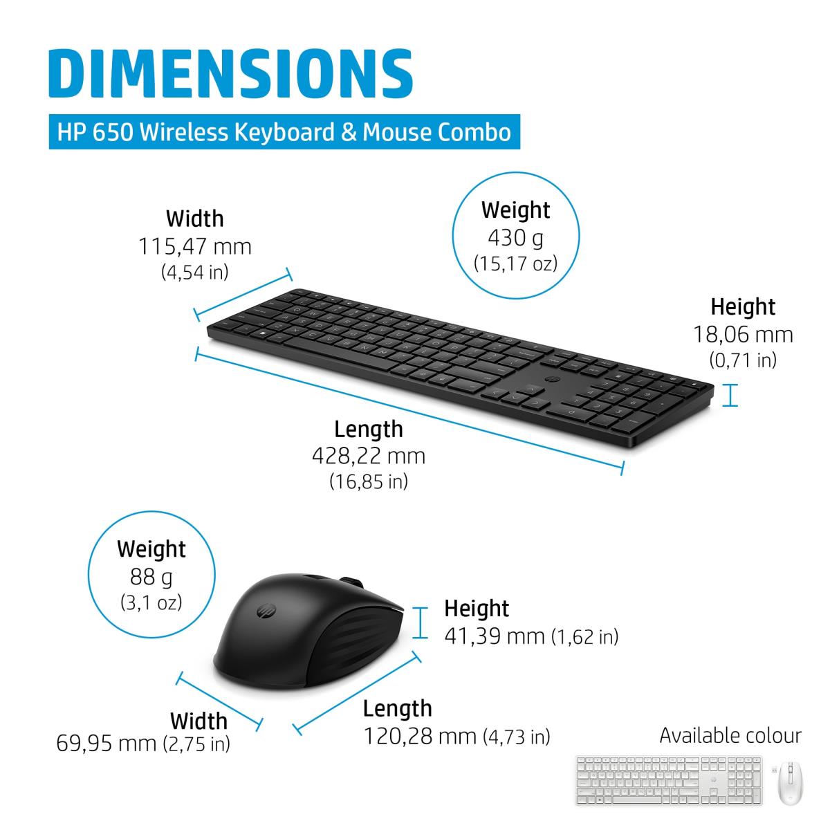 Wireless Keyboard and Mouse 650 - Black - Qwerty Int'l