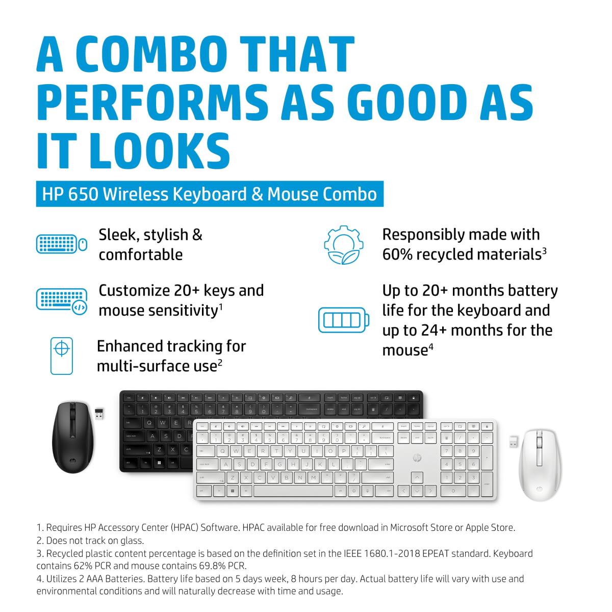Wireless Keyboard and Mouse 650 - Black - Qwerty Int'l