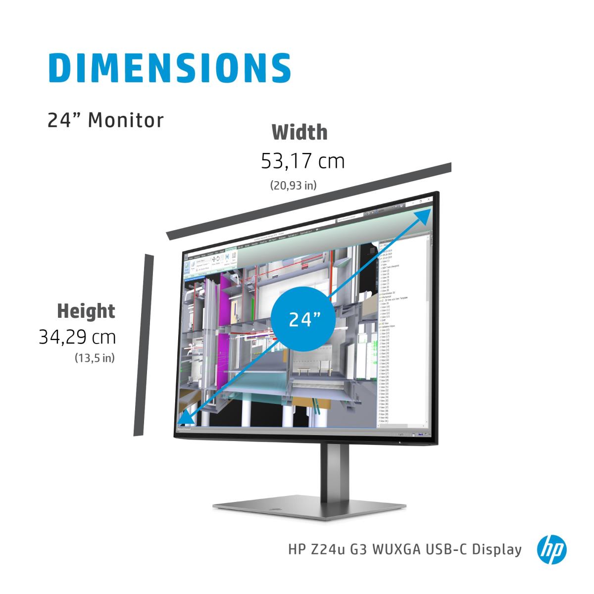 Desktop USB-C Monitor - Z24u G3 - 24in - 1920x1200 (WUXGA) - IPS