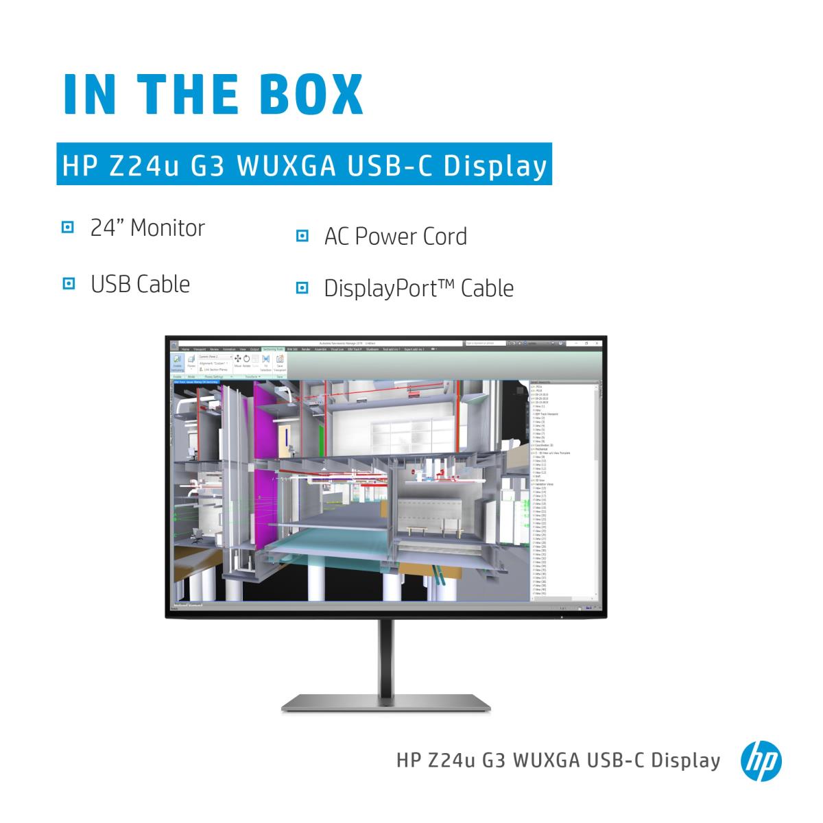Desktop USB-C Monitor - Z24u G3 - 24in - 1920x1200 (WUXGA) - IPS