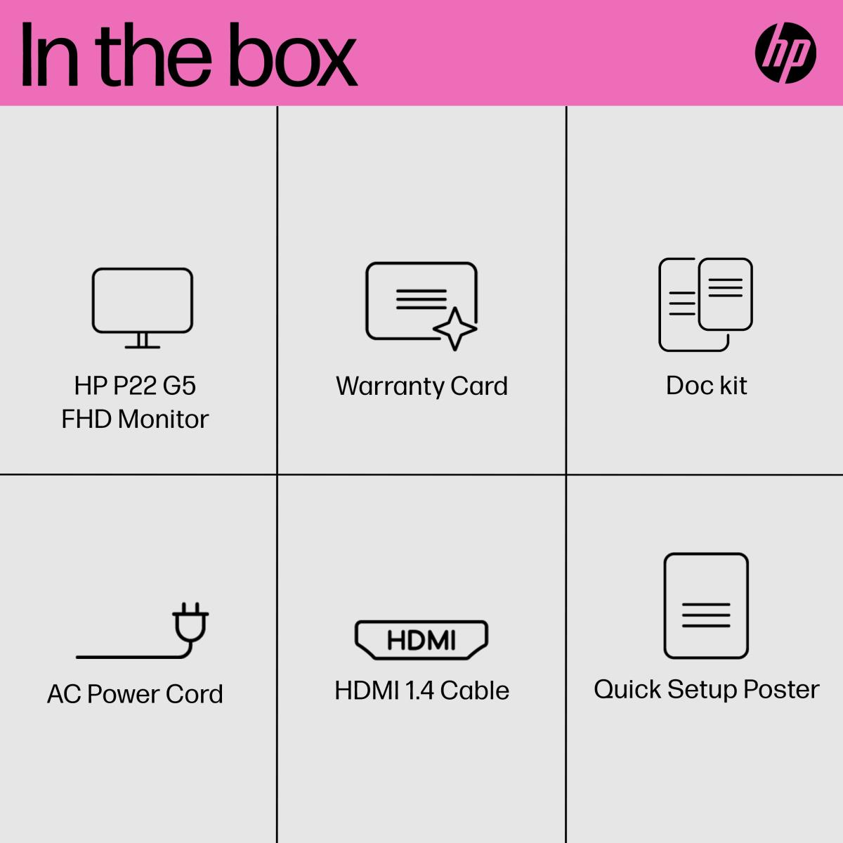 Desktop Monitor - P22 G5 - 22in - 1920x1080 (FHD) - IPS