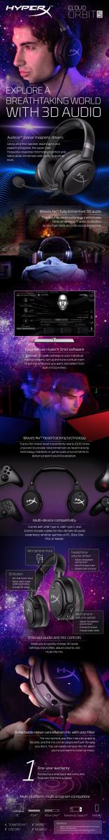 HyperX Cloud Orbit S - Gaming Headset - Black/Gunmetal