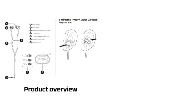 HyperX Cloud Earbuds - Red/Black