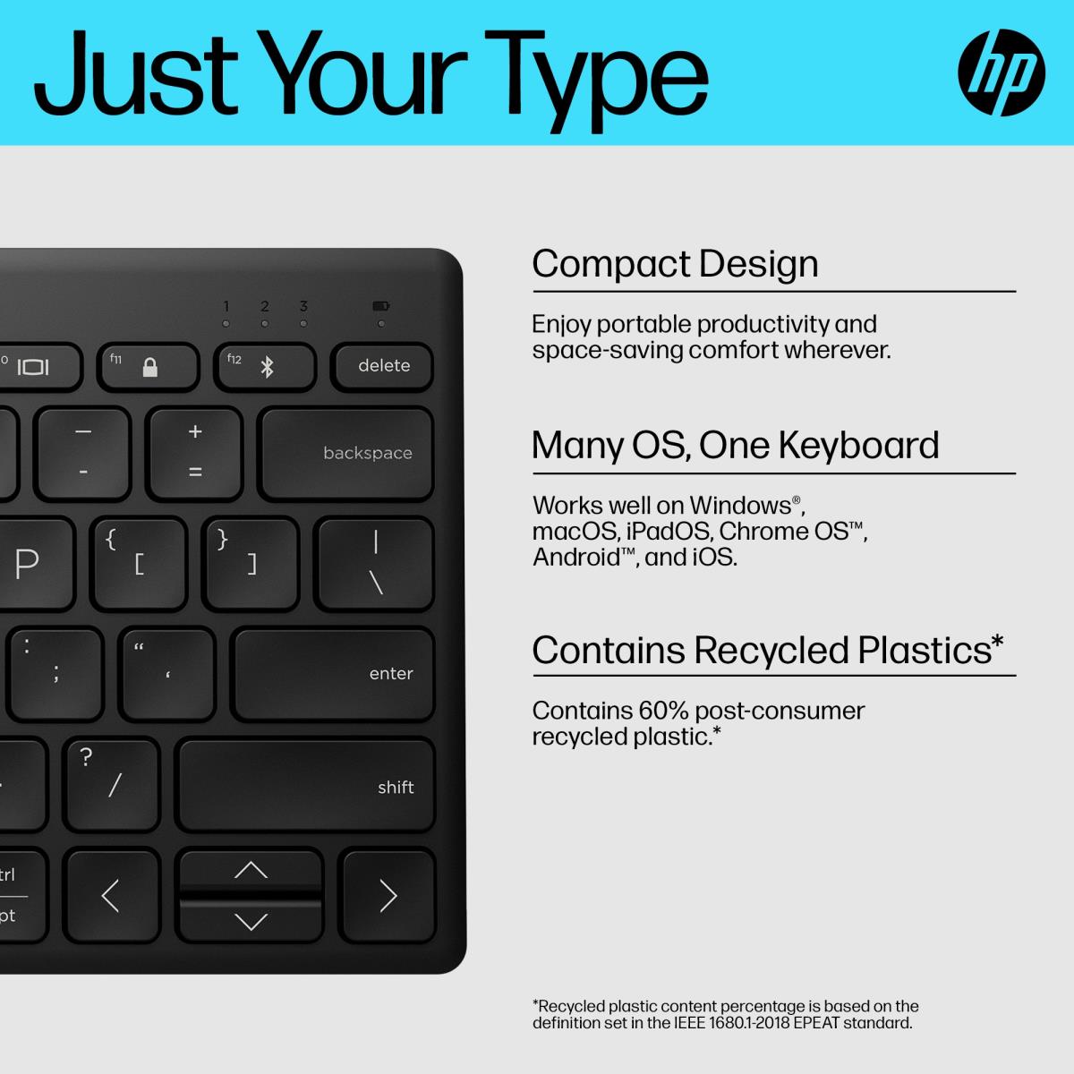 Compact Multi-Device Bluetooth Keyboard 355