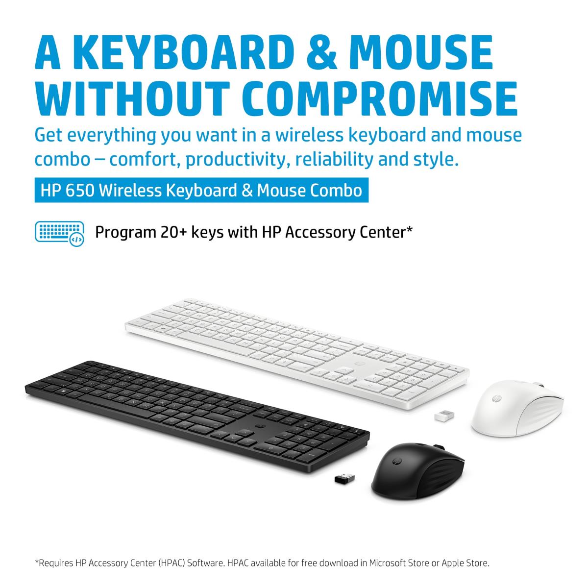 Wireless Keyboard and Mouse 650 - Black - Arabic