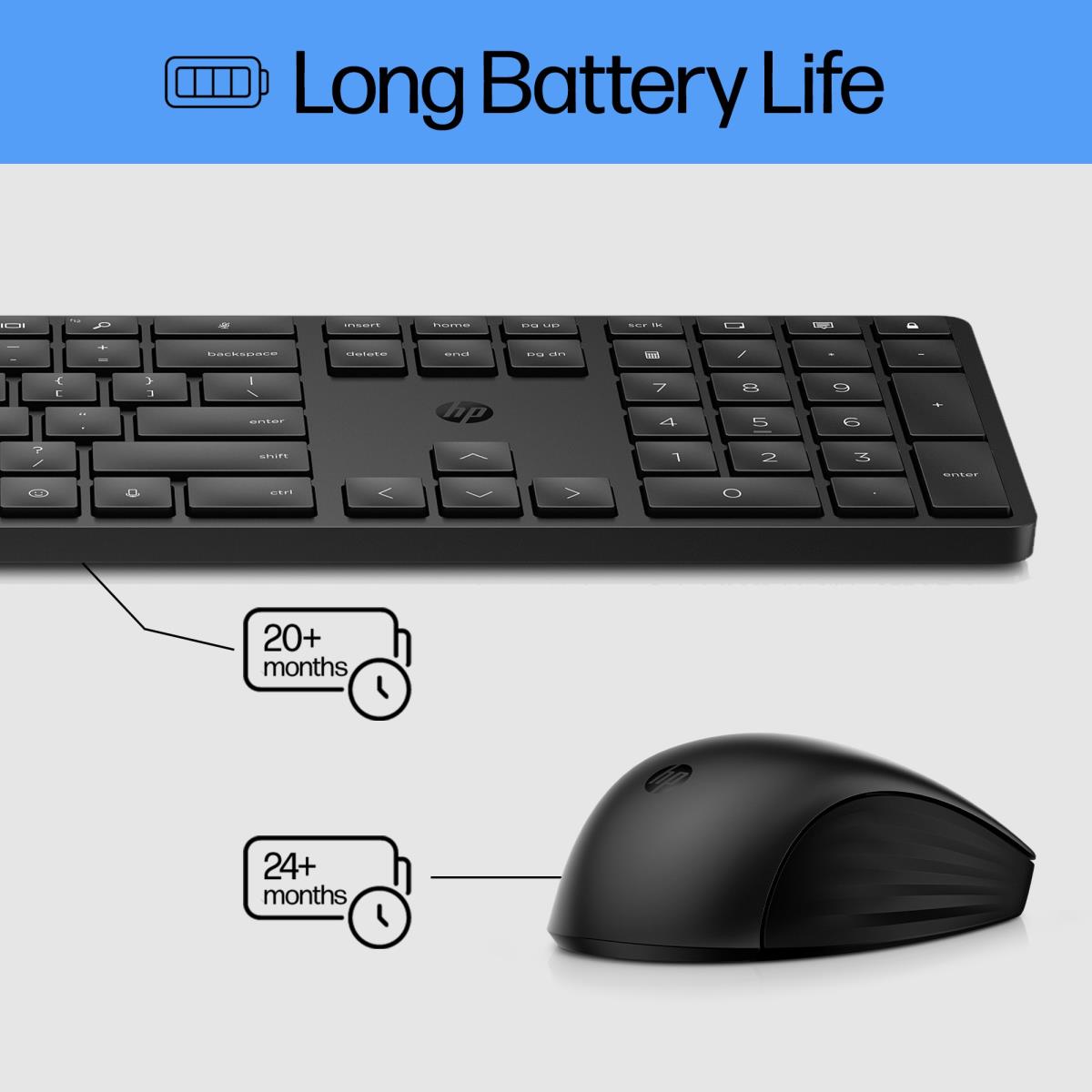 Wireless Keyboard and Mouse 650 - Black - Arabic