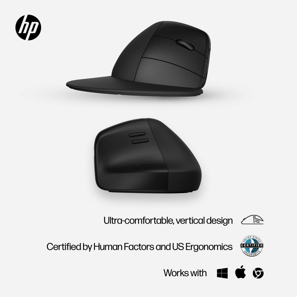 Wireless Ergonomic Vertical Mouse - 925 - Black
