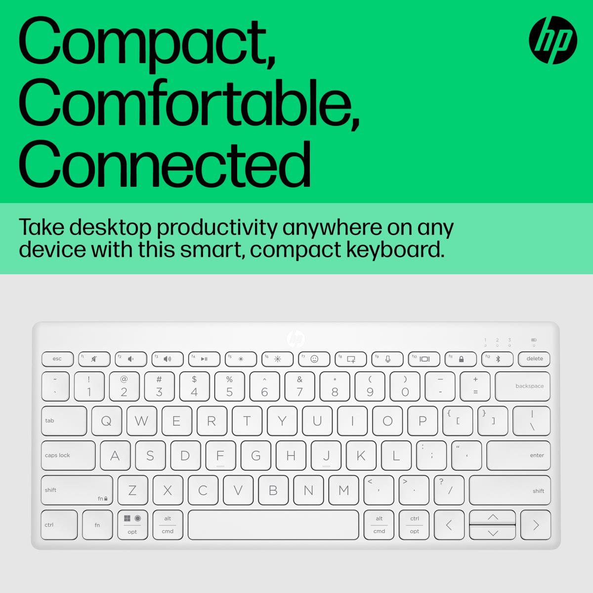 Compact Multi-Device Bluetooth Keyboard 350 - White - Qwerty Int'l