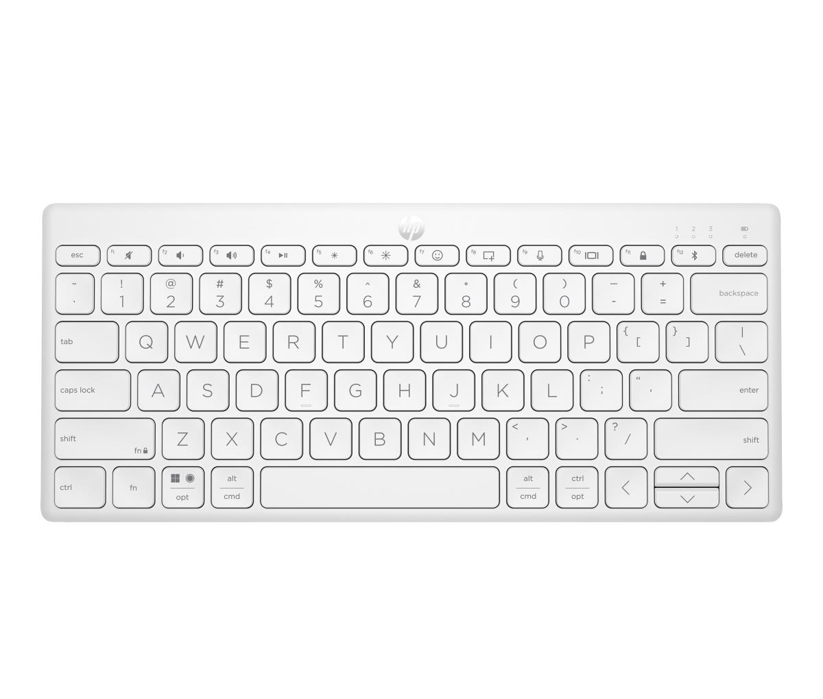 Compact Multi-Device Bluetooth Keyboard 350 - White - Azerty Belgian