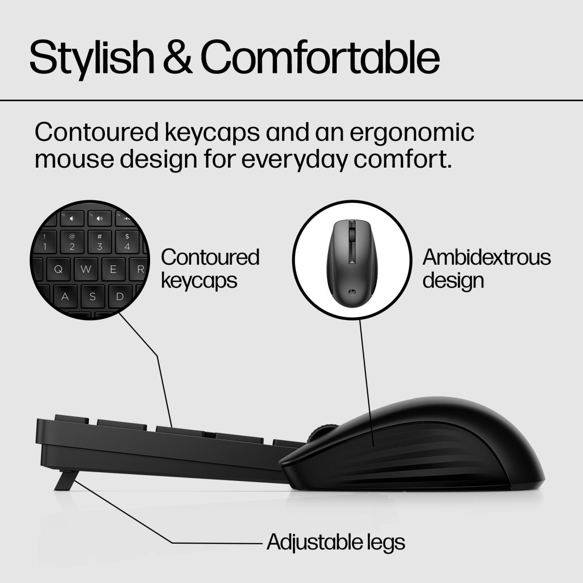 Wireless Keyboard and Mouse 650 - Black - Qwertzu Swiss-Lux
