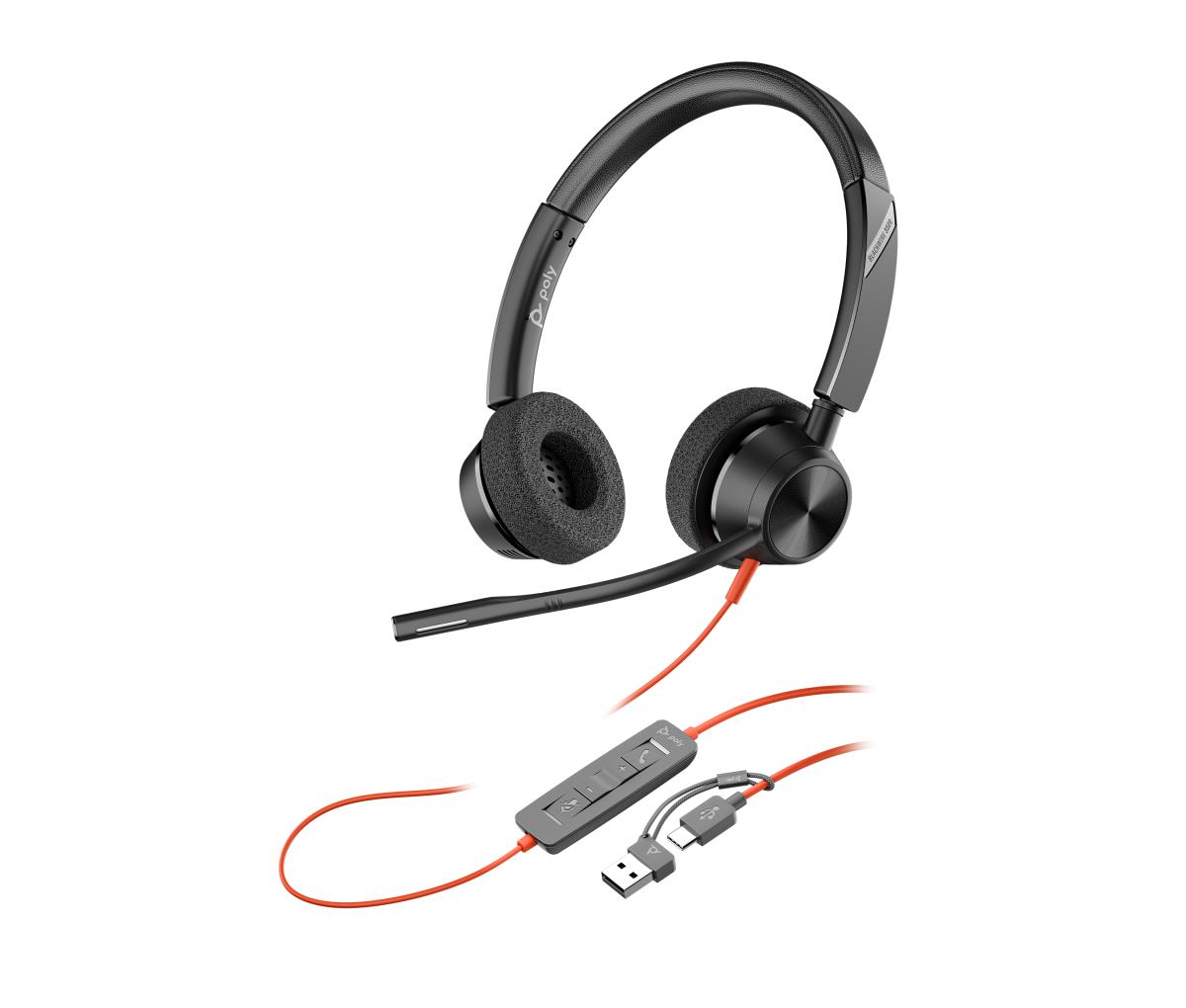 Headset Blackwire 3320-m - Stereo - USB-c - USB-C/A Adapter