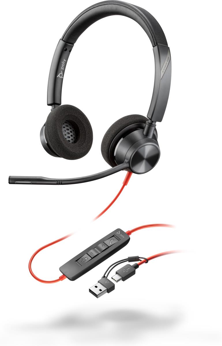 Headset Blackwire 3320 - Stereo - USB-c - USB-C/A Adapter